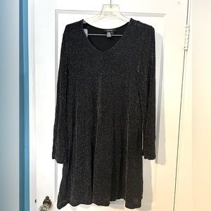 Karen Kane long sleeve Sparkle-Metallic swing dress
